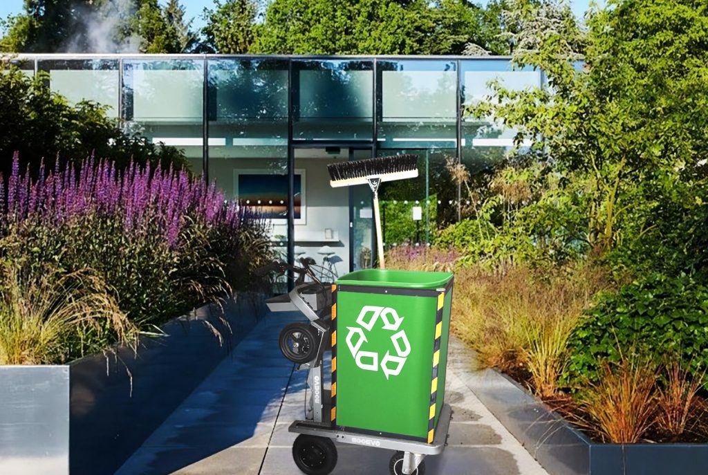 Electric cart for maintenance of communities and gardens.