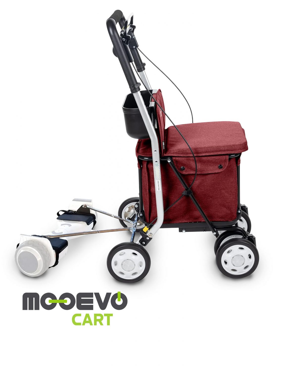 More Ride Cart Powered Shopping Cart with Integrated Hoverboard Adapter