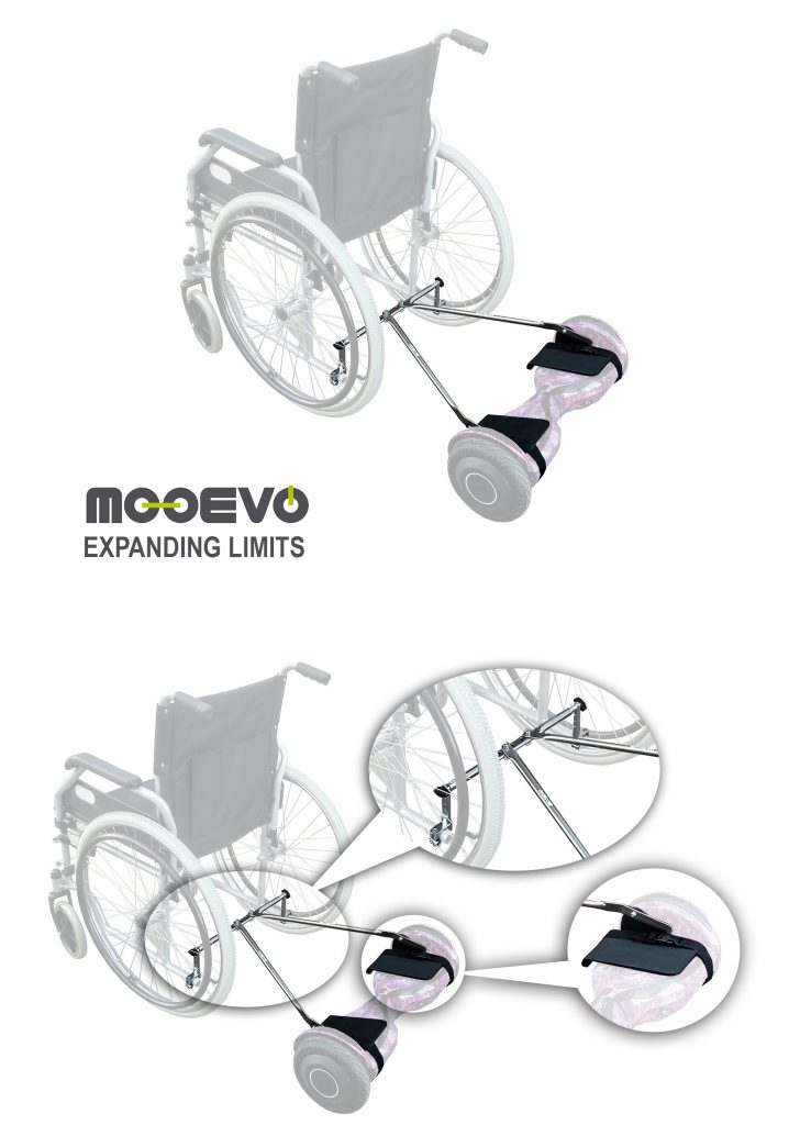 kit adaptador de hoverboard para silla de ruedas instalacion mooevo aidwheels