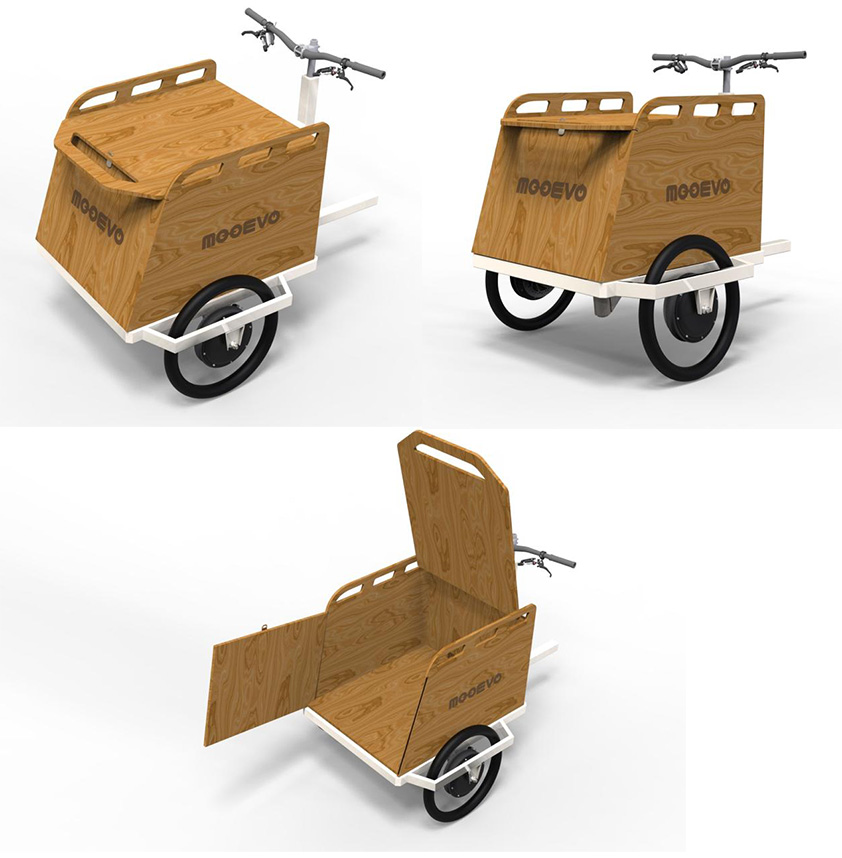 cargo bikes cajon de madera