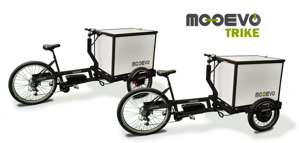 Electric cargo bike with tilting handlebar