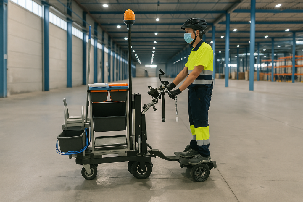 Carritos electricos para limpieza en naves industriales