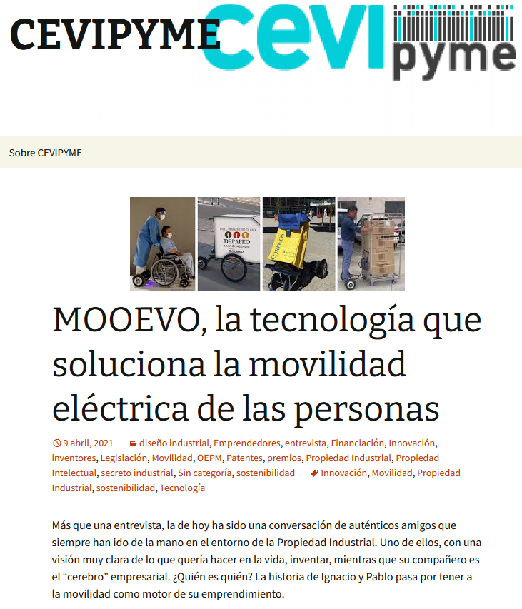 MOOEVO, la tecnología que soluciona la movilidad eléctrica de las personas. CEVIPYME