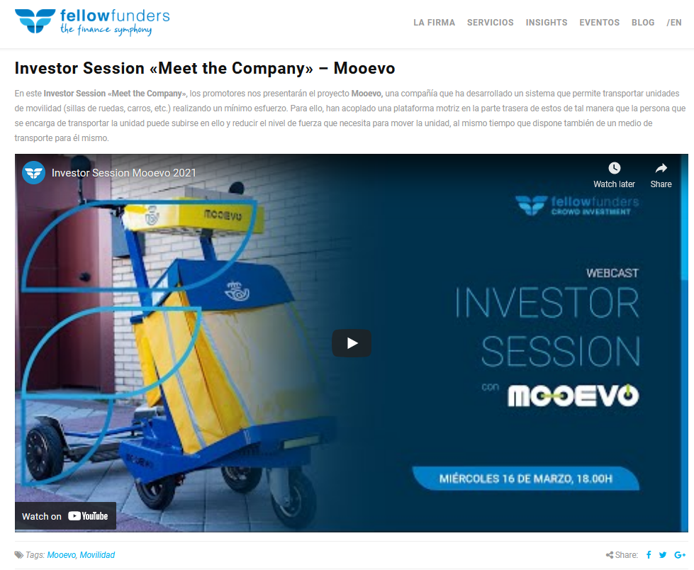 FellowFunders Investor Session «Meet the Company»: Mooevo