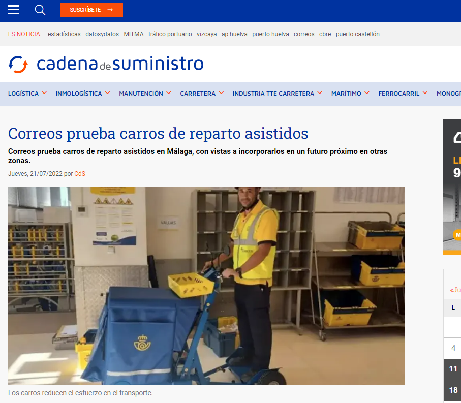 Carros de reparto asistidos en Málaga. Cadena de Suministro.