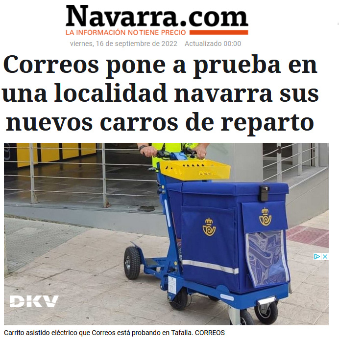 Carros de MOOEVO en la flota electrica de Correos. Navarra.com