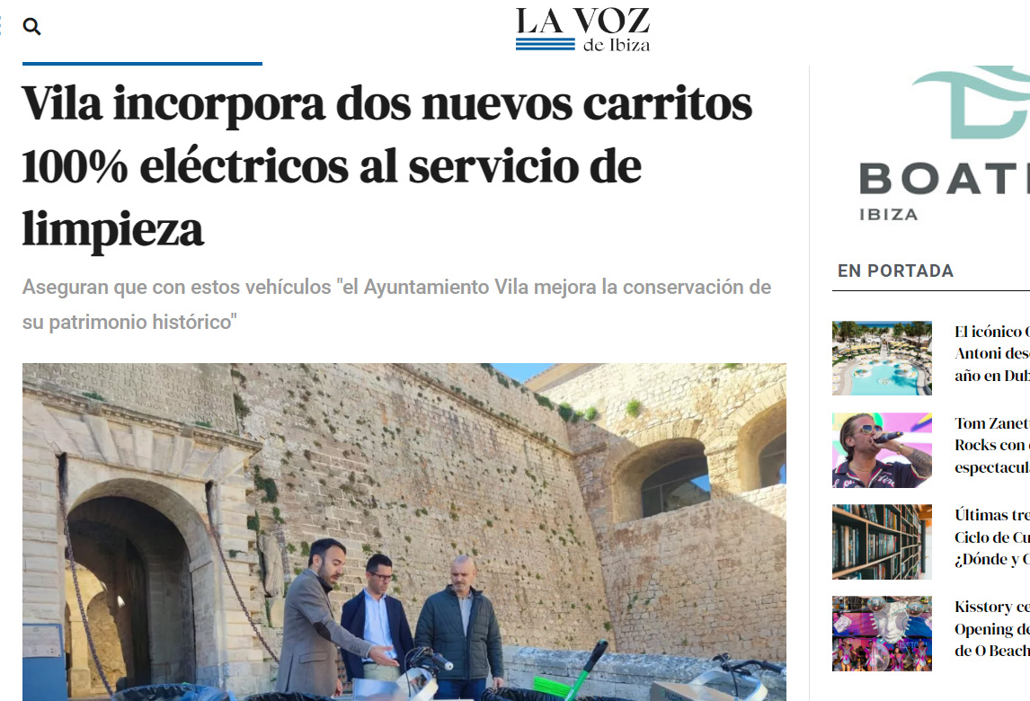 Carros eléctricos de barrendero de MOOEVO para el Ayuntamiento de Ibiza
