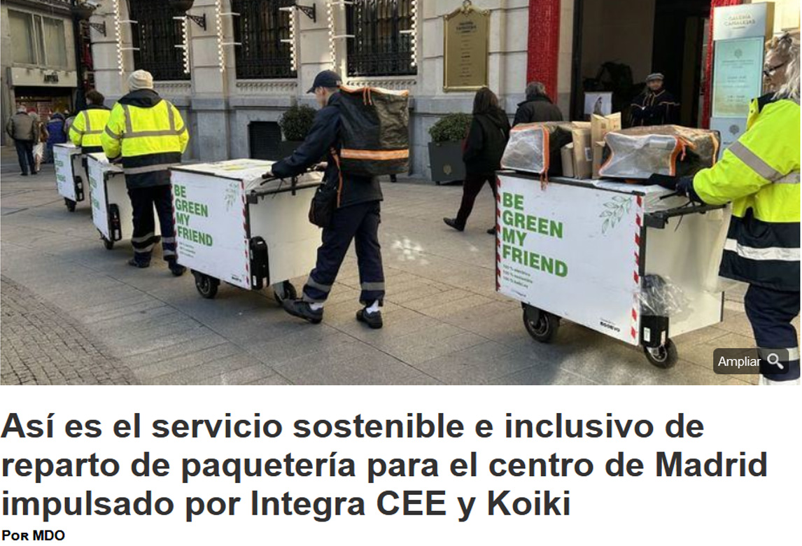 Los carritos MOOEVO ayudan al reparto sostenible e inclusivo en Madrid centro